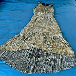 Long Golden/Metallic Greecian Goddess Dress